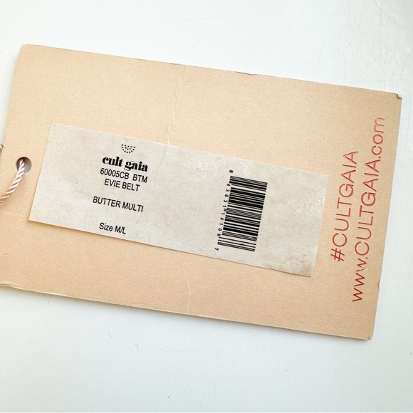 Cult Gaia NWT Evie Belt Wide Butter Multi Medium Large Silk Cotton Floral Yellow - Picture 8 of 8